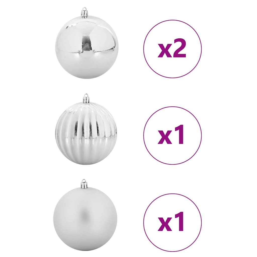 VidaXL ensemble de boules de Noël xxl 4 pcs plastique argenté