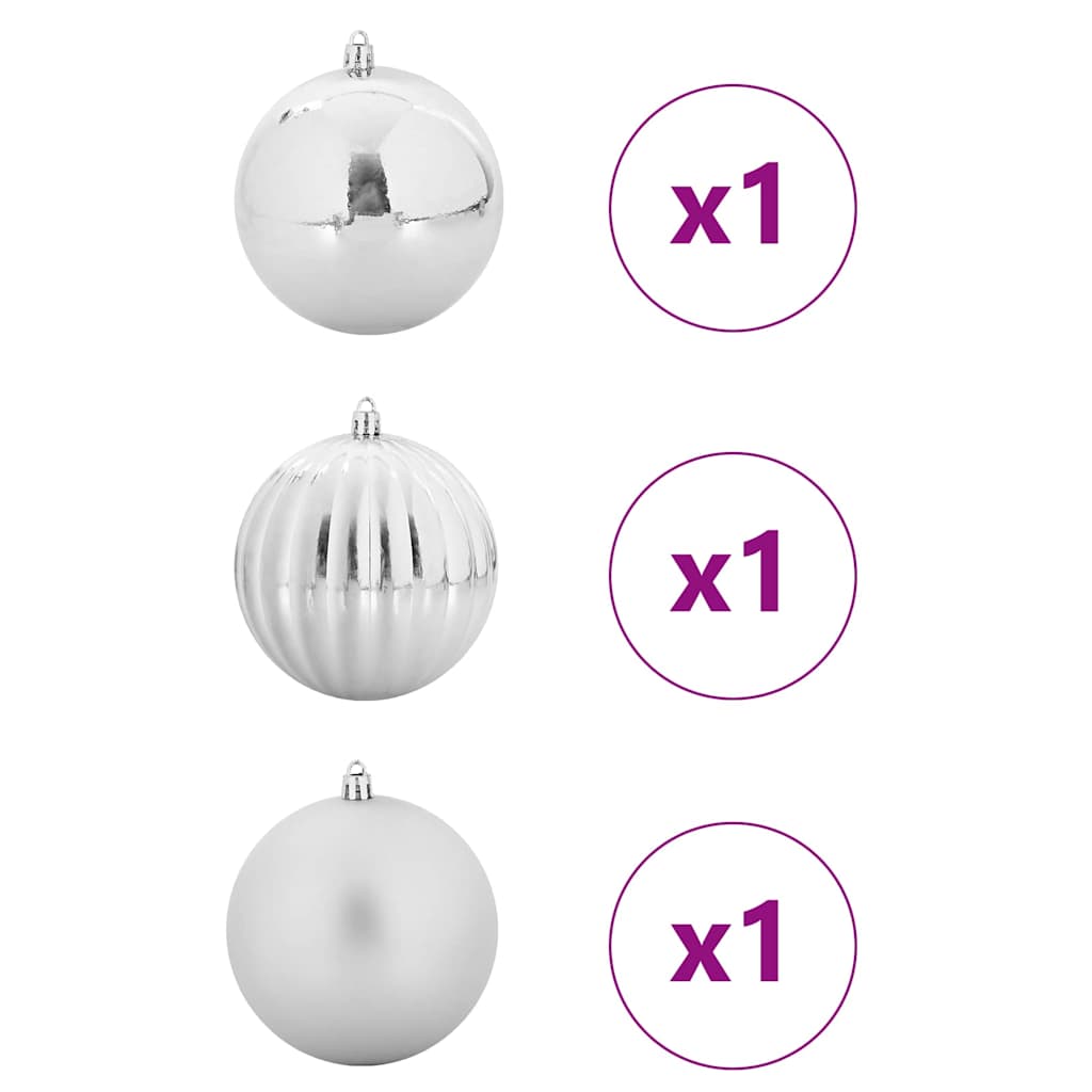 VidaXL ensemble de boules de Noël xxl 3 pcs en plastique argenté