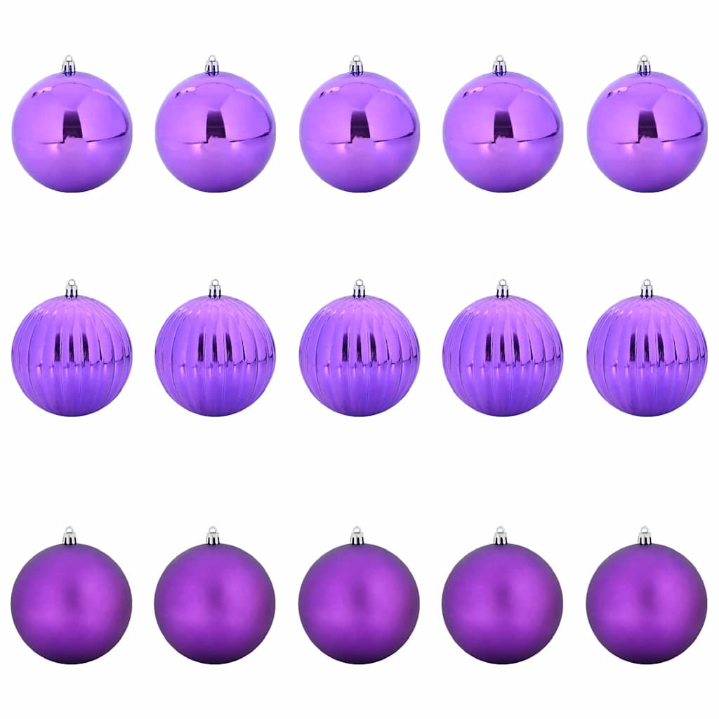 Vidaxl ensemble de boules de Noël xl 15 pcs plastique lilas