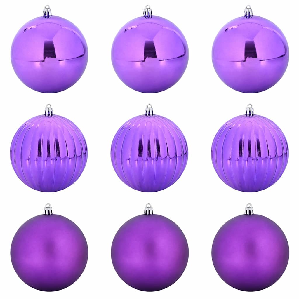 Vidaxl ensemble de boules de Noël xl 9 pcs en plastique lilas