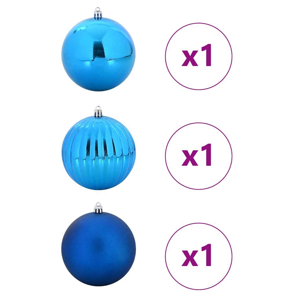 VidaXL ensemble de boules de Noël xxl 3 pcs plastique bleu