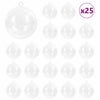 VidaXL ensemble de boules de Noël 25 pcs transparent ø 10 cm