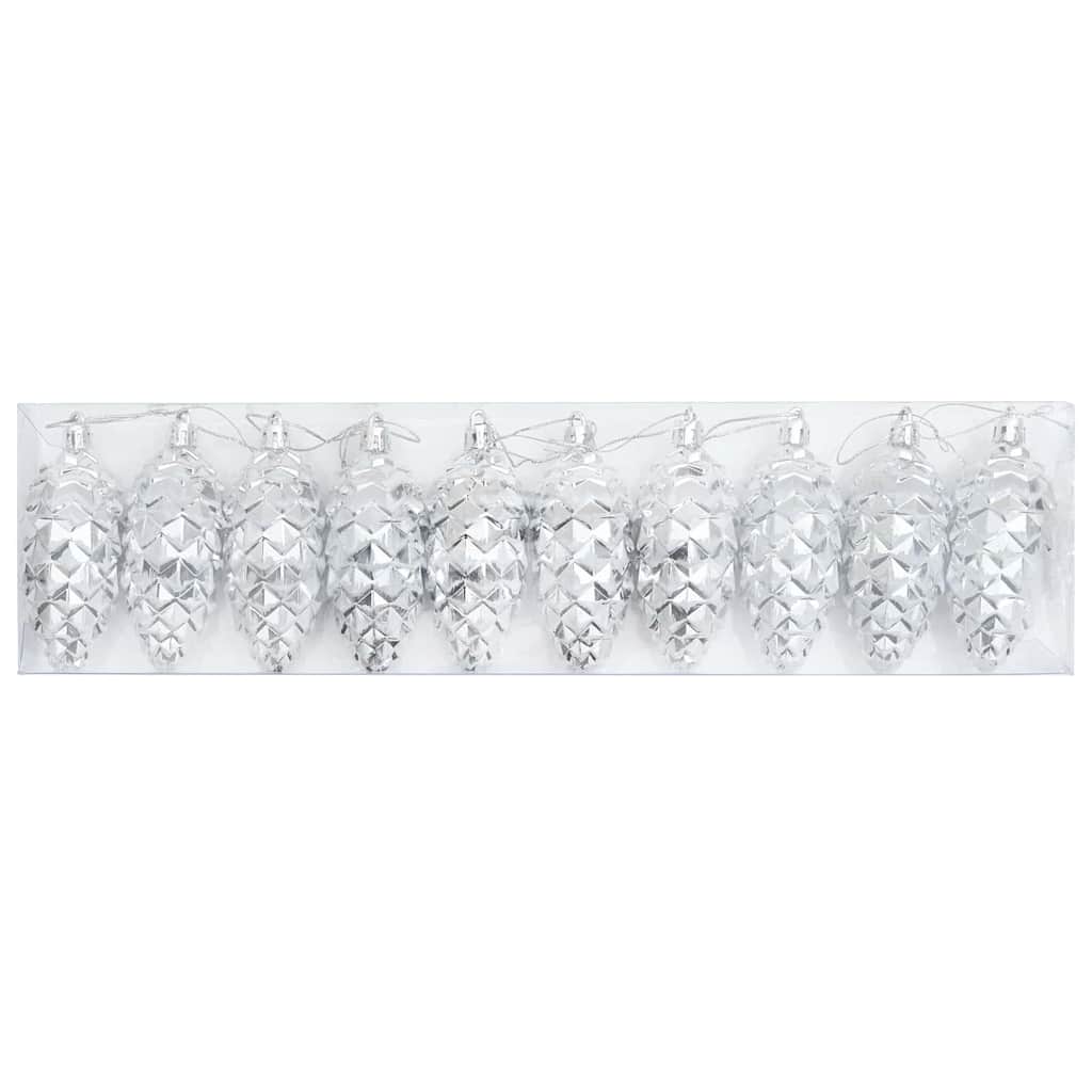 VidaXL pomme de pin de Noël 40 pcs plastique argenté