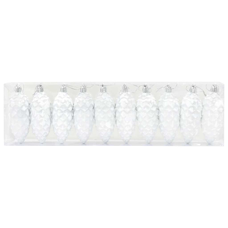 VidaXL pomme de pin de Noël 40 pcs plastique blanc