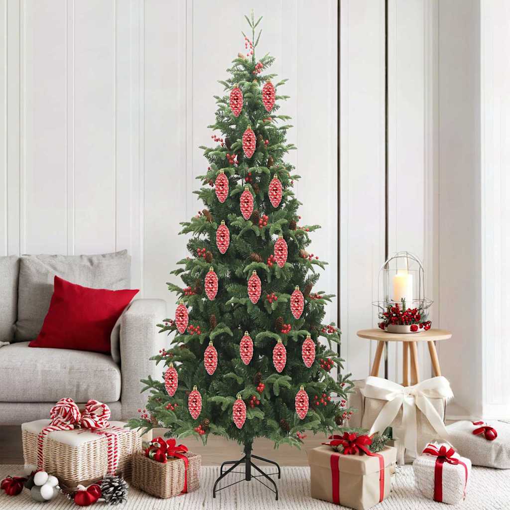 VidaXL pomme de pin de Noël 40 pcs plastique rouge