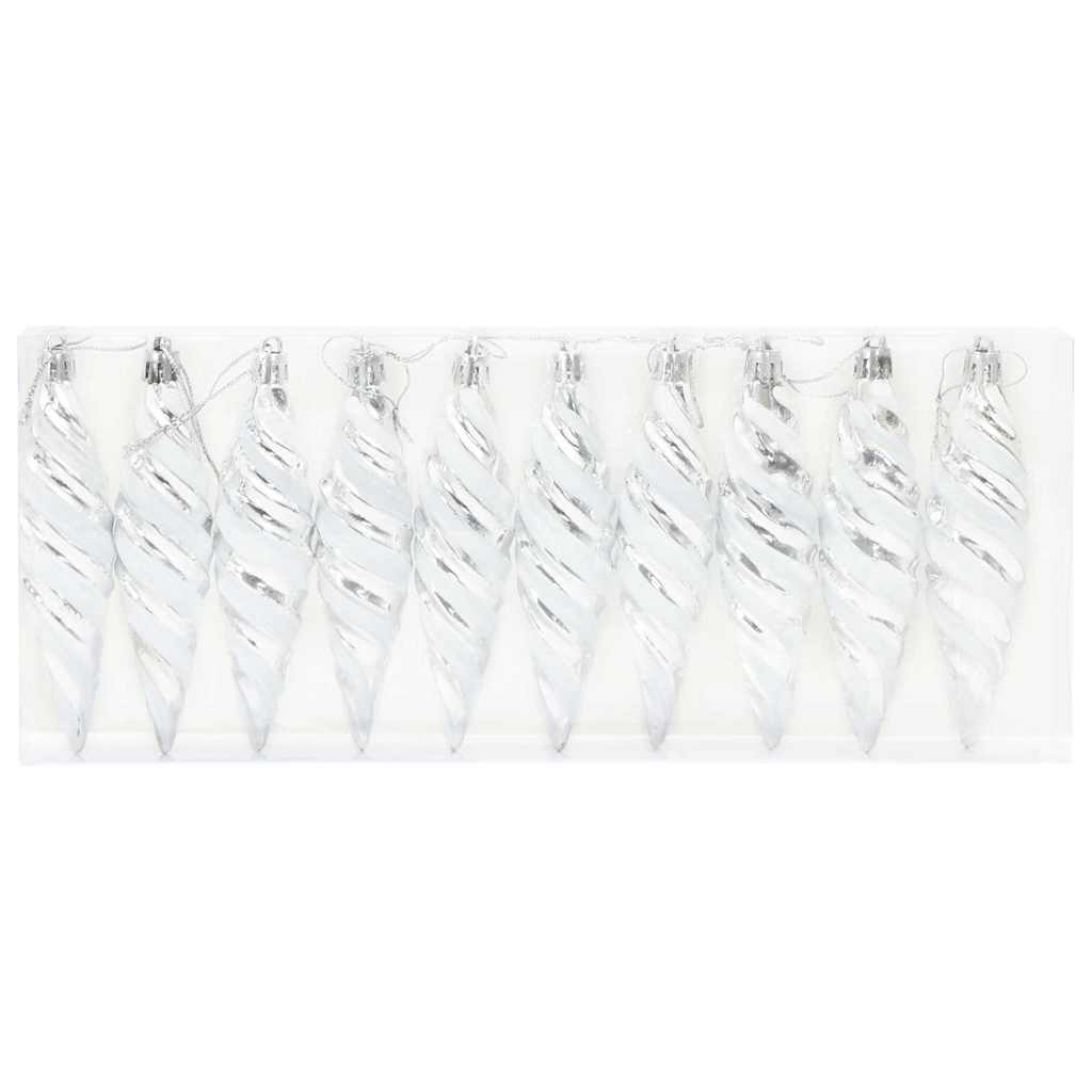 VidaXL Boule spirale de Noël 40 pcs plastique argenté