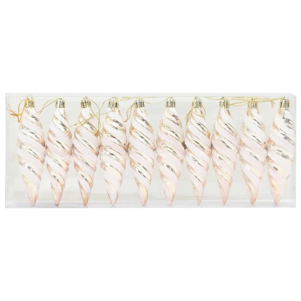 VidaXL boule de Noël en forme de spirale 40 pcs champagne plastique