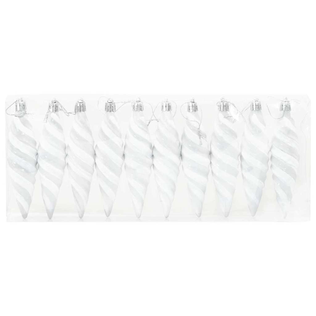 VidaXL Boule spirale de Noël 40 pcs plastique blanc