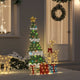 VidaXL sapin de Noël lumineux avec 3 coffrets cadeaux 2D blanc chaud 150 cm