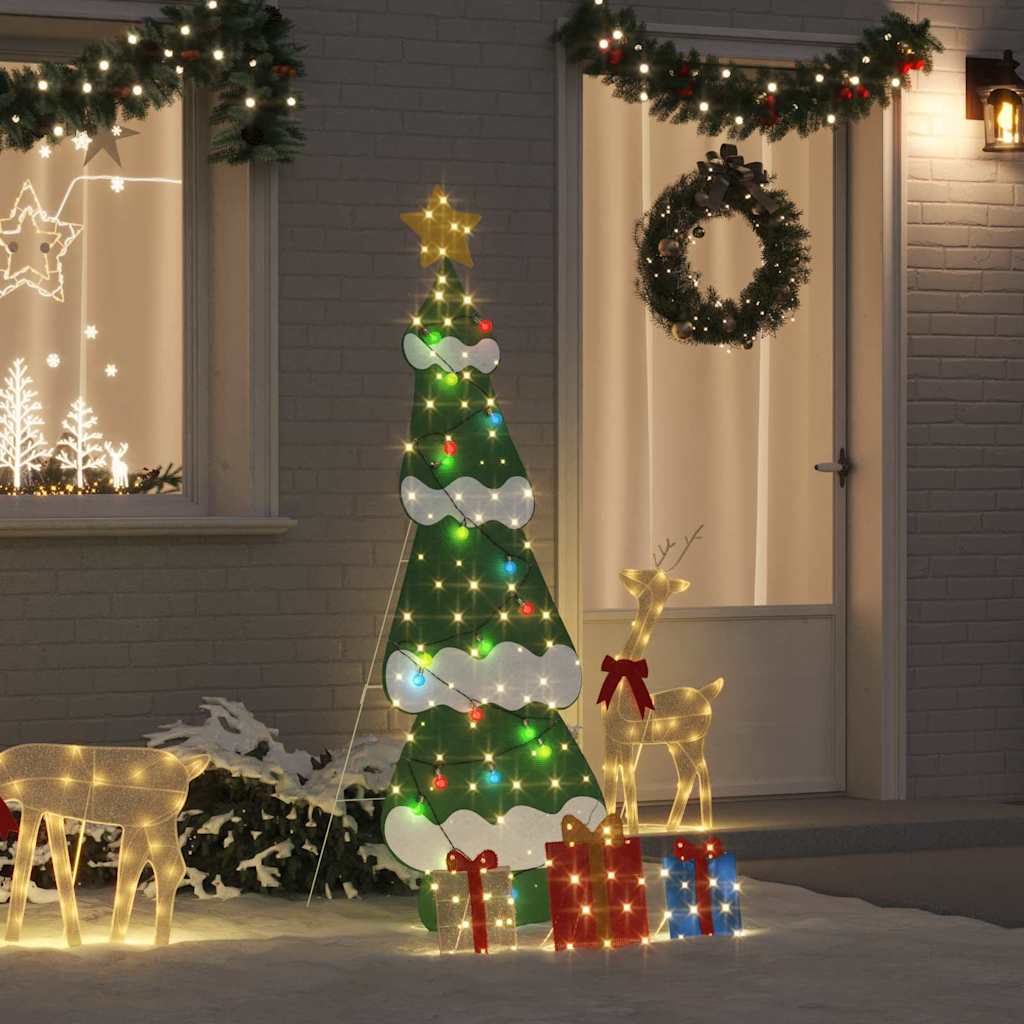 VidaXL Sapin de Noël lumineux avec 3 coffrets cadeaux 2D blanc chaud 180 cm