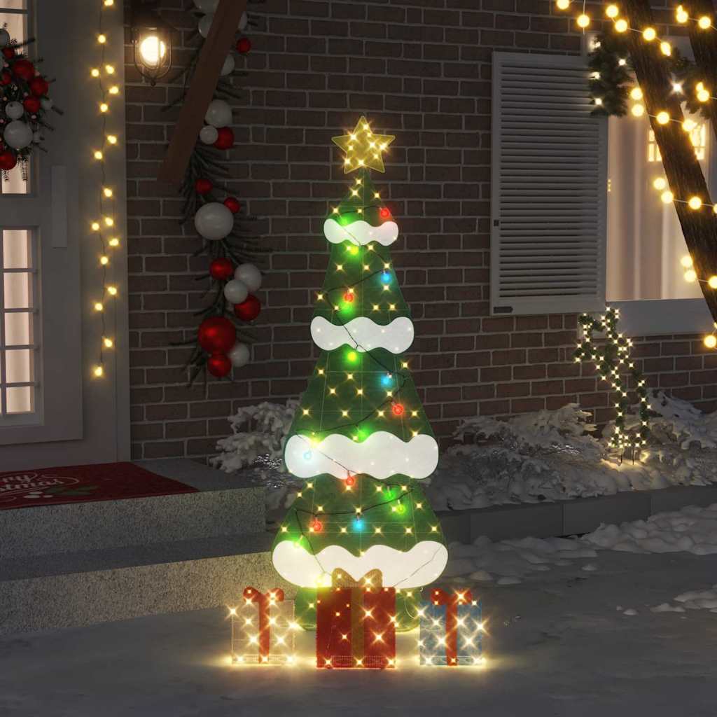 VidaXL Sapin de Noël lumineux avec 3 coffrets cadeaux 2D blanc chaud 180 cm