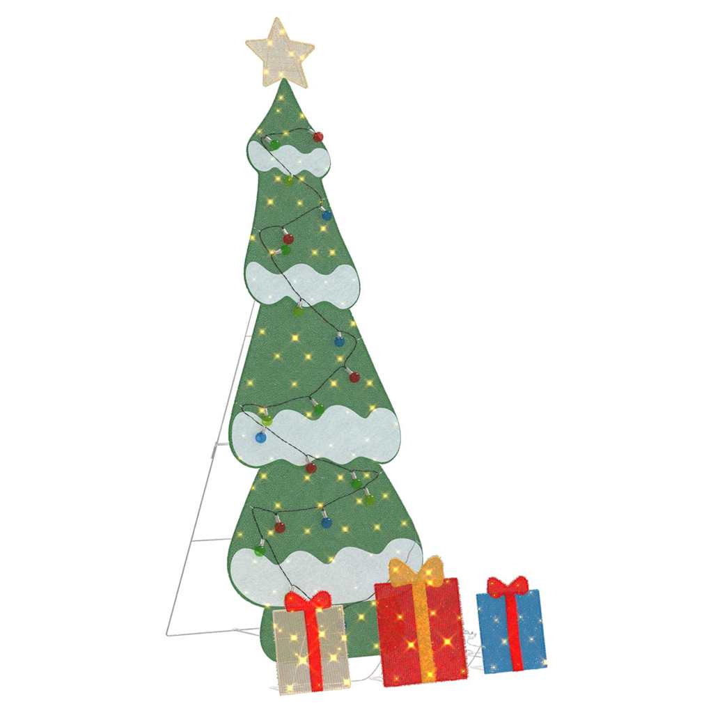 VidaXL Sapin de Noël lumineux avec 3 coffrets cadeaux 2D blanc chaud 180 cm