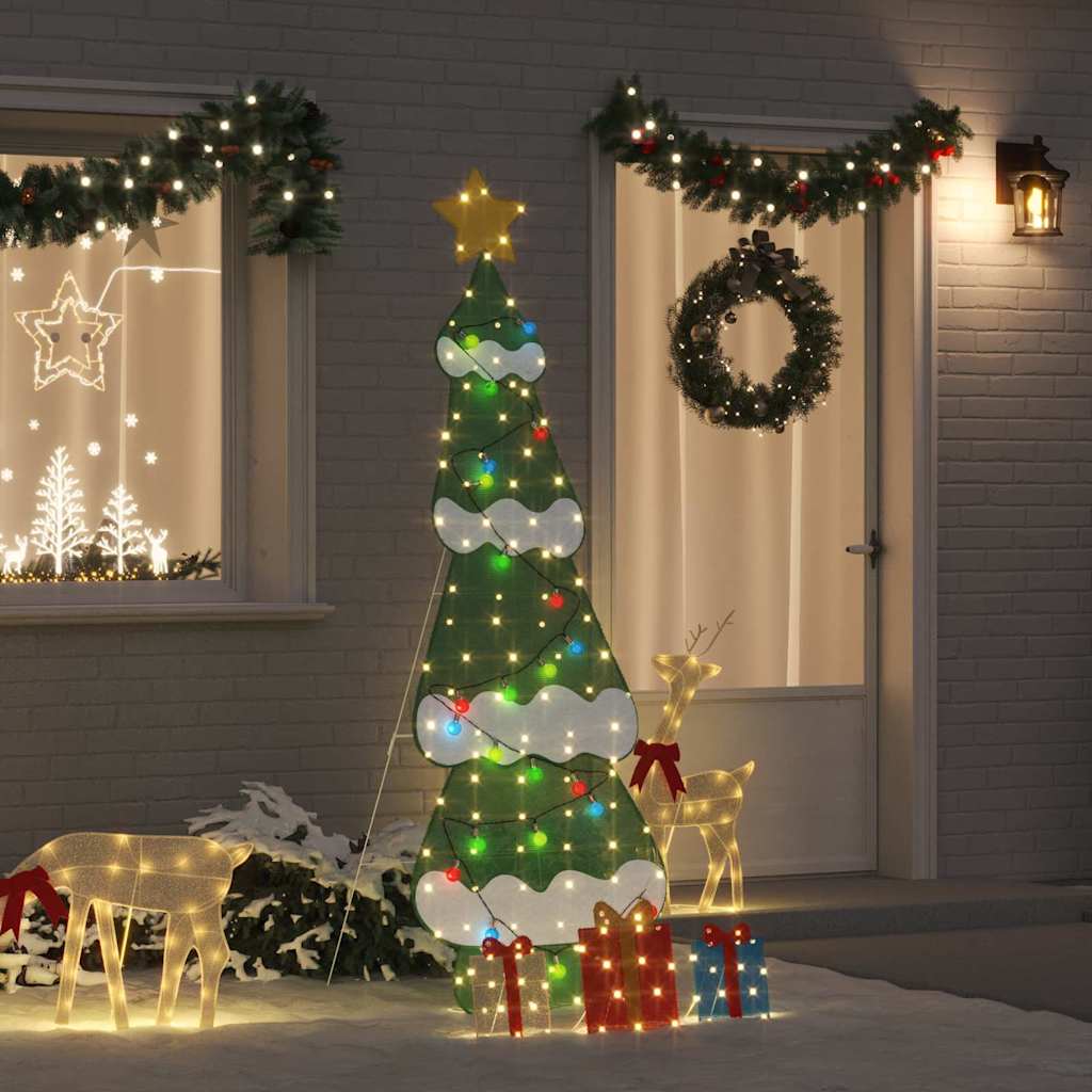 VidaXL sapin de Noël lumineux avec 3 coffrets cadeaux 2D blanc chaud 210 cm