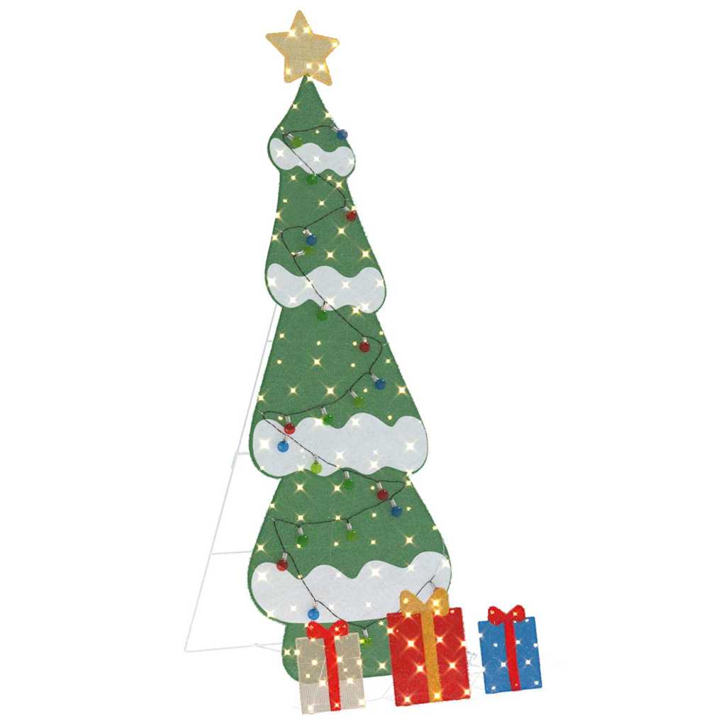 VidaXL sapin de Noël lumineux avec 3 coffrets cadeaux 2D blanc chaud 210 cm