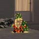 VidaXL Père Noël illuminé avec 60 LED blanc chaud 70 x 62 cm tissu lurex
