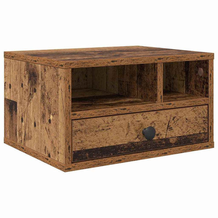 Vidaxxl support d'imprimante avec tiroir vieux bois 40 x 32 x 24 cm bois traité