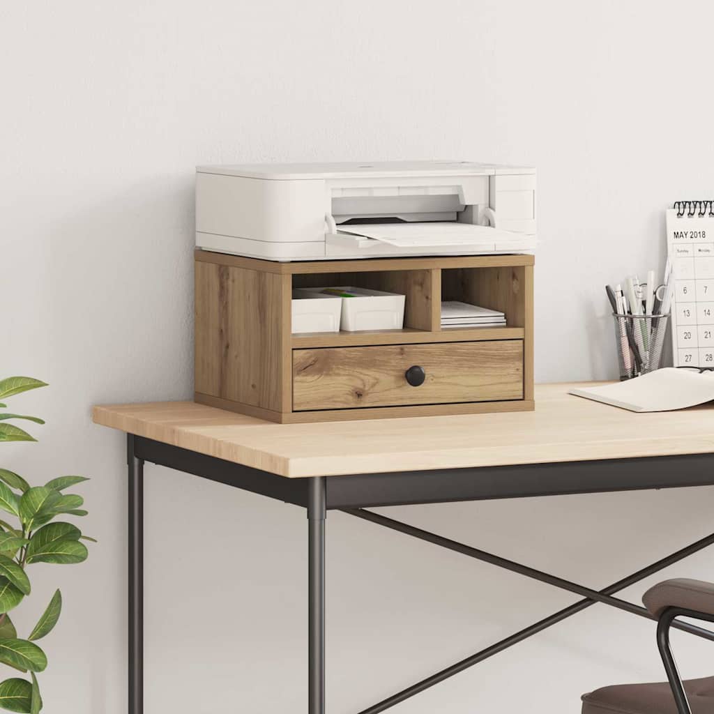 Vidaxxl support d'imprimante chêne artisanal 40 x 32 x 24 cm bois d'ingénierie