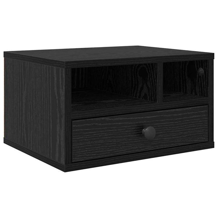 Vidaxxl support d'imprimante avec tiroir chêne noir 40 x 32 x 24 cm bois fini
