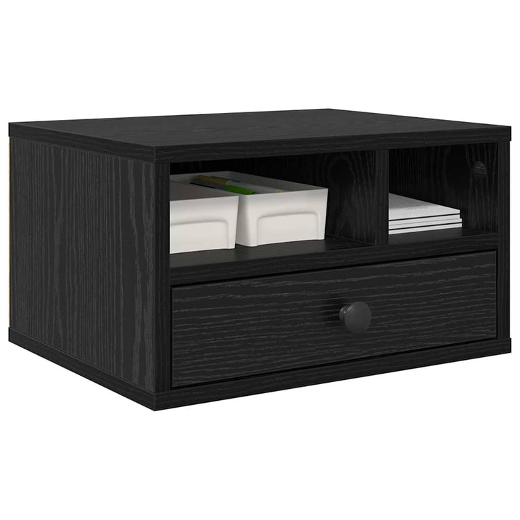 Vidaxxl support d'imprimante avec tiroir chêne noir 40 x 32 x 24 cm bois fini