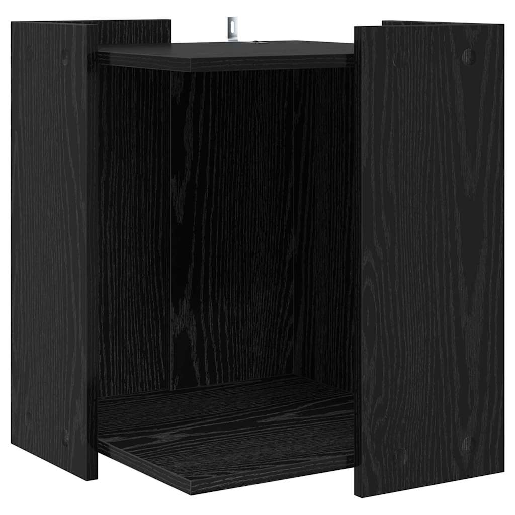 Vidaxxl bac à litière pour chat clôture chêne noir 42 x 42 x 51 cm bois traité