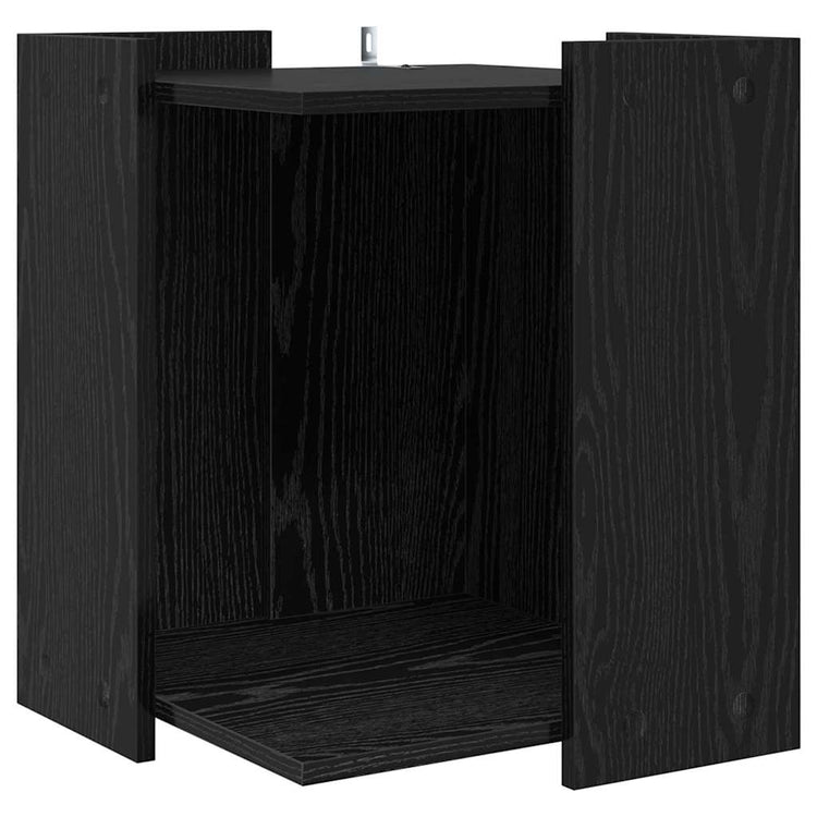 Vidaxxl bac à litière pour chat clôture chêne noir 42 x 42 x 51 cm bois traité