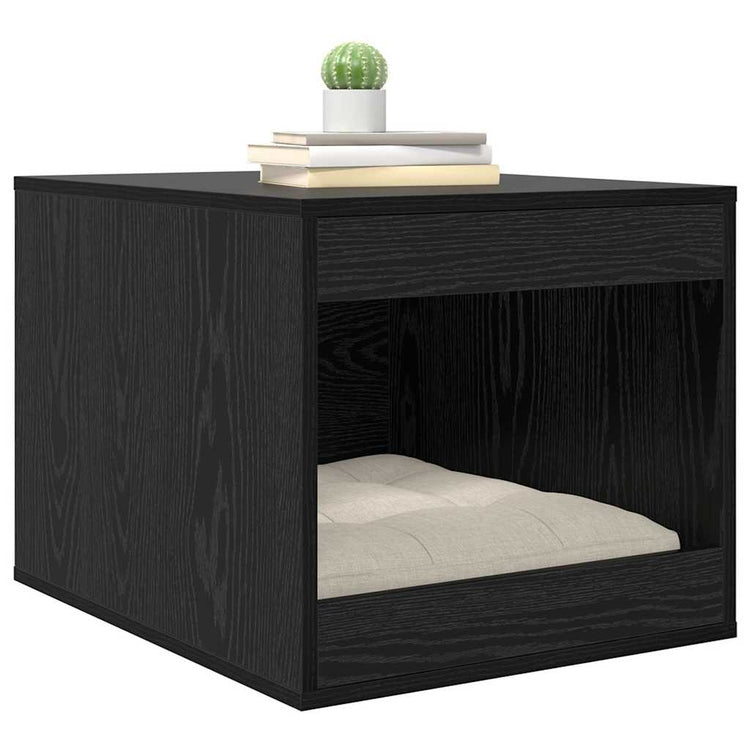 Vidaxxl bac à litière pour chat clôture chêne noir 47 x 59 x 42 cm bois traité