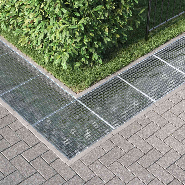 Vidaxxl grille argent 60 x 60 x 2 cm en acier galvanisé à chaud