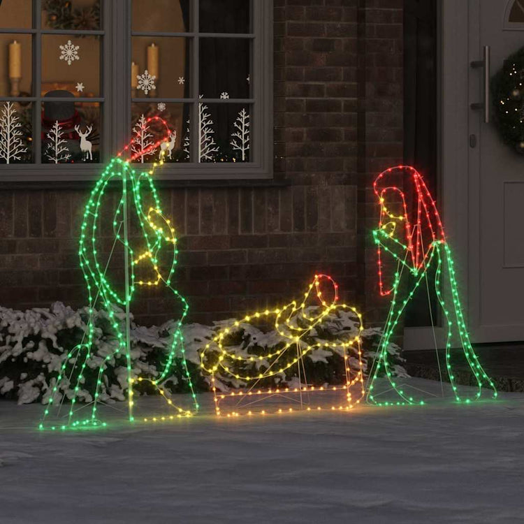 VidaXL crèche lumineuse avec 550 LED multicolore 112 x 71,5 cm PVC