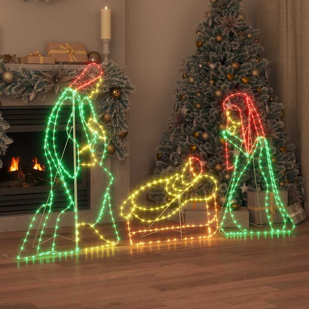 VidaXL crèche lumineuse avec 550 LED multicolore 112 x 71,5 cm PVC