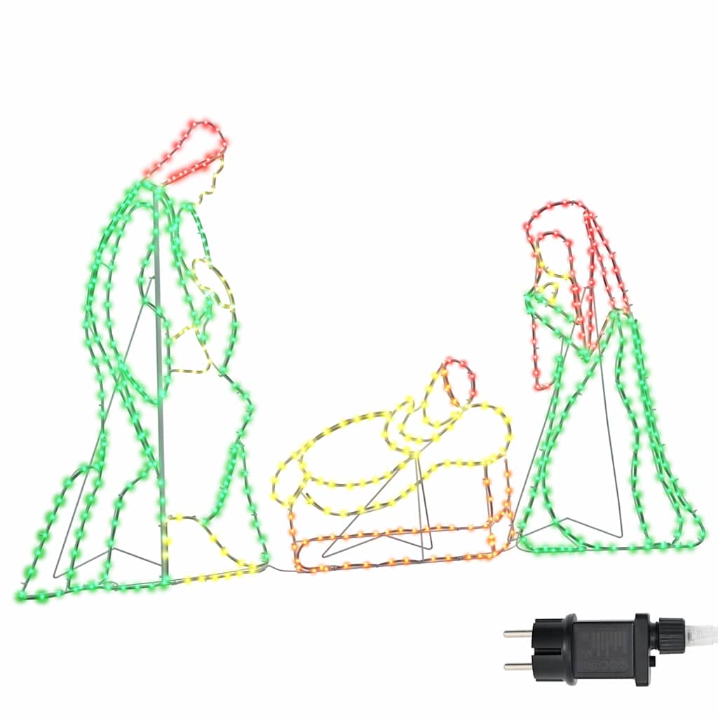 VidaXL crèche lumineuse avec 550 LED multicolore 112 x 71,5 cm PVC