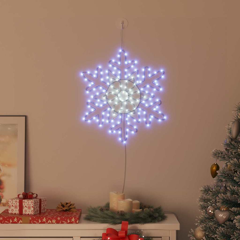 Vidaxxl Flocon de neige de Noël avec 156 LED bleu 55,5 x 55,5 x 0,75cm PVC