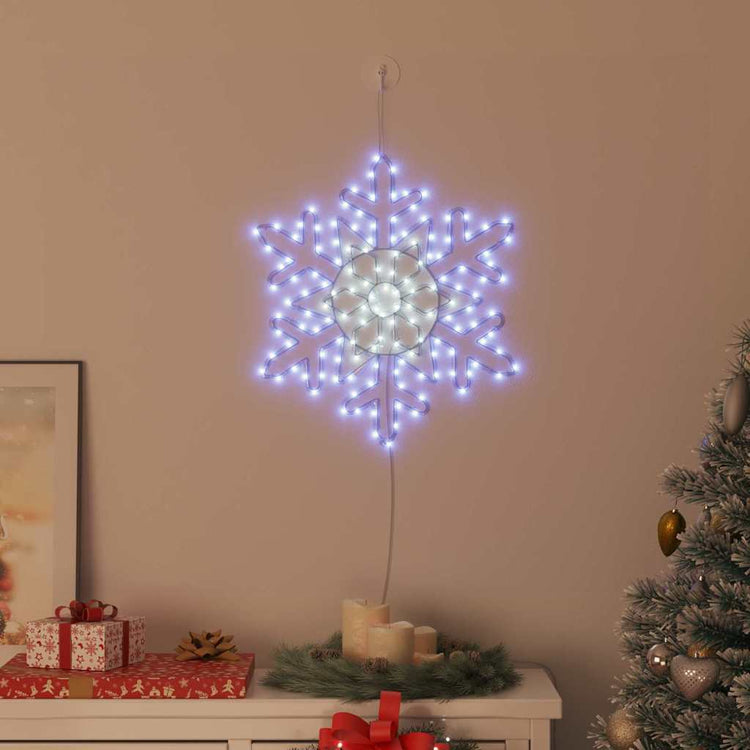 Vidaxxl Flocon de neige de Noël avec 156 LED bleu 55,5 x 55,5 x 0,75cm PVC