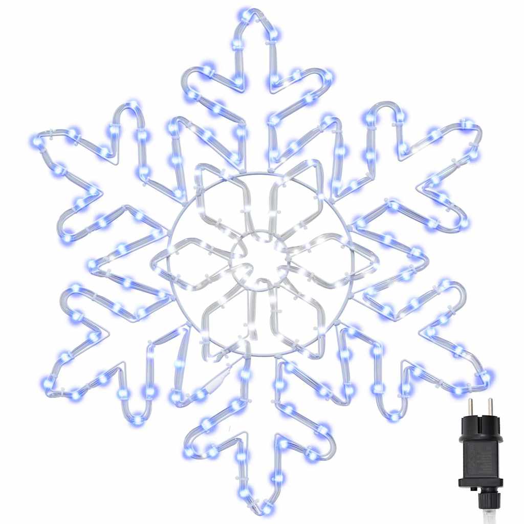 Vidaxxl Flocon de neige de Noël avec 156 LED bleu 55,5 x 55,5 x 0,75cm PVC