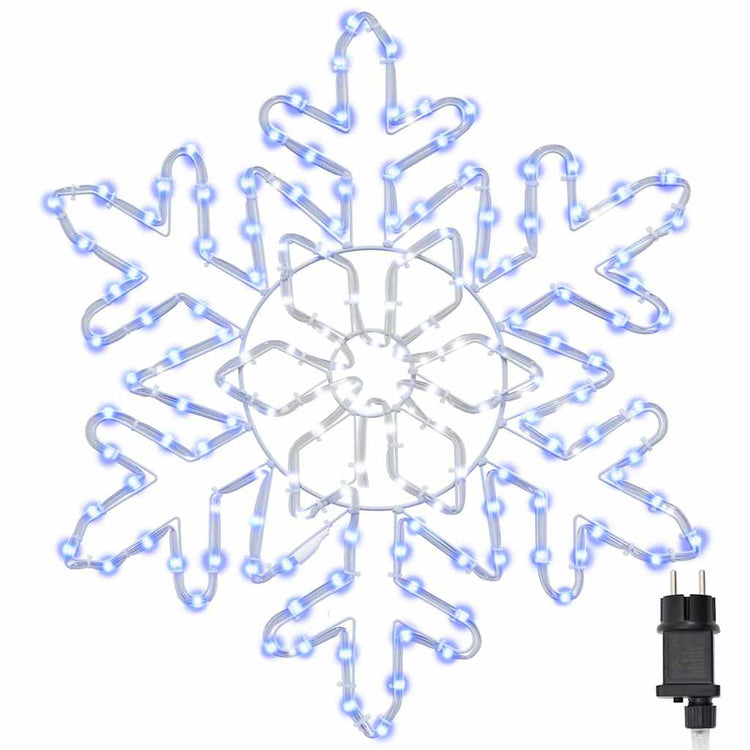 Vidaxxl Flocon de neige de Noël avec 156 LED bleu 55,5 x 55,5 x 0,75cm PVC