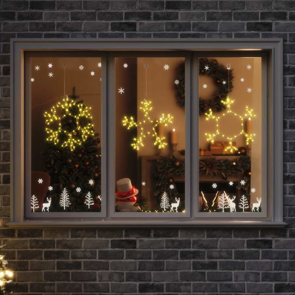 VidaXL Flocon de neige de Noël avec 252 LED blanc chaud 44,5 x 38 cm PVC