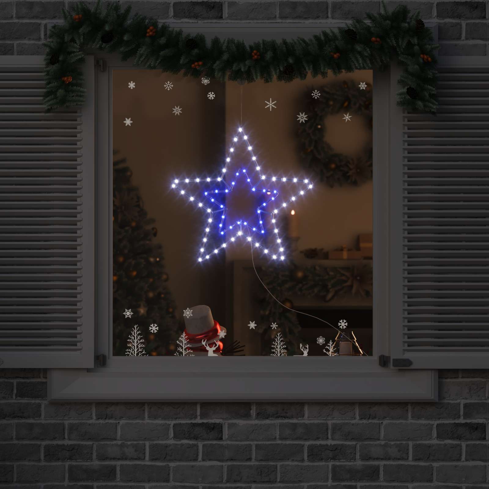 VidaXL Étoile de Noël avec 72 LED blanc froid 51,5 x 50 x 0,65 cm fer