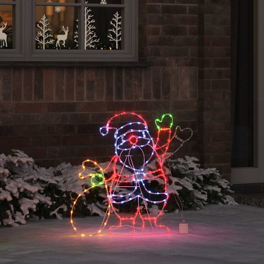 Vidaxx Lampe Père Noël avec 168 LED multicolores 58,5 x 60 x 1,3 cm en fer