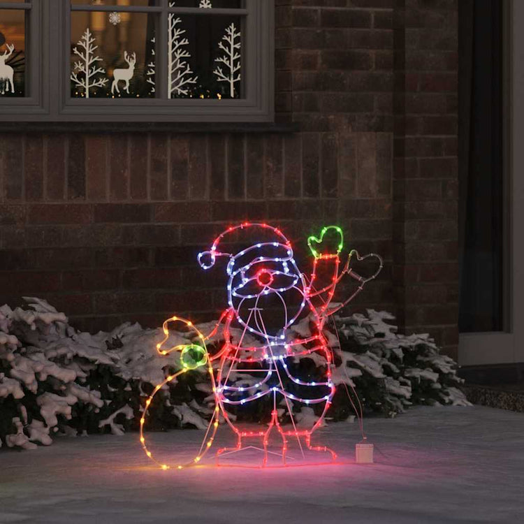 Vidaxx Lampe Père Noël avec 168 LED multicolores 58,5 x 60 x 1,3 cm en fer