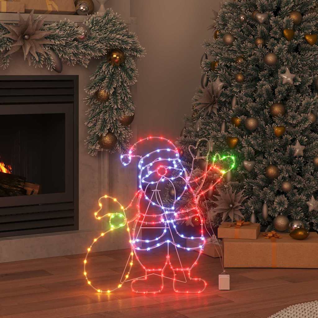 Vidaxx Lampe Père Noël avec 168 LED multicolores 58,5 x 60 x 1,3 cm en fer