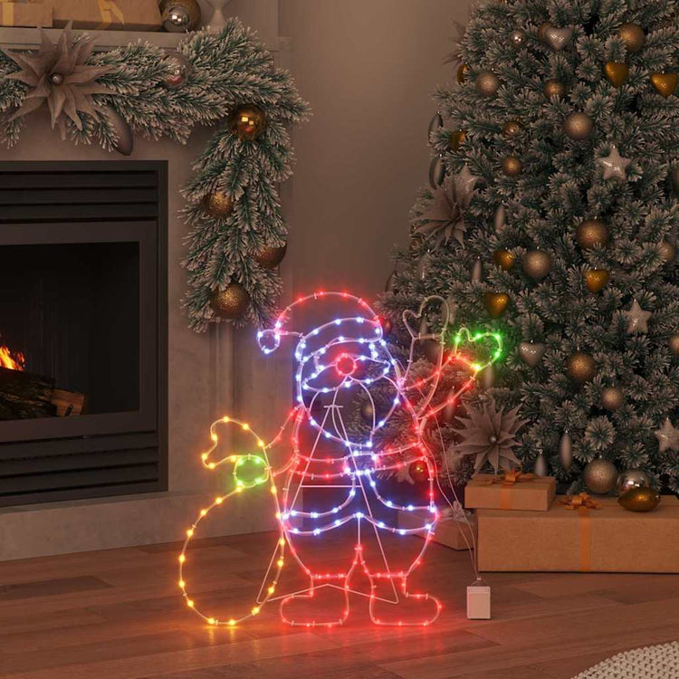 Vidaxx Lampe Père Noël avec 168 LED multicolores 58,5 x 60 x 1,3 cm en fer