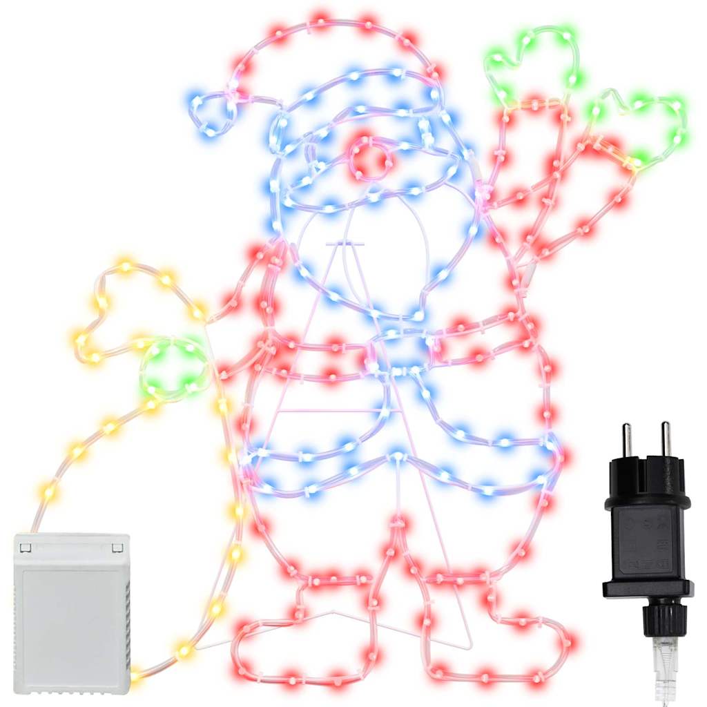 Vidaxx Lampe Père Noël avec 168 LED multicolores 58,5 x 60 x 1,3 cm en fer