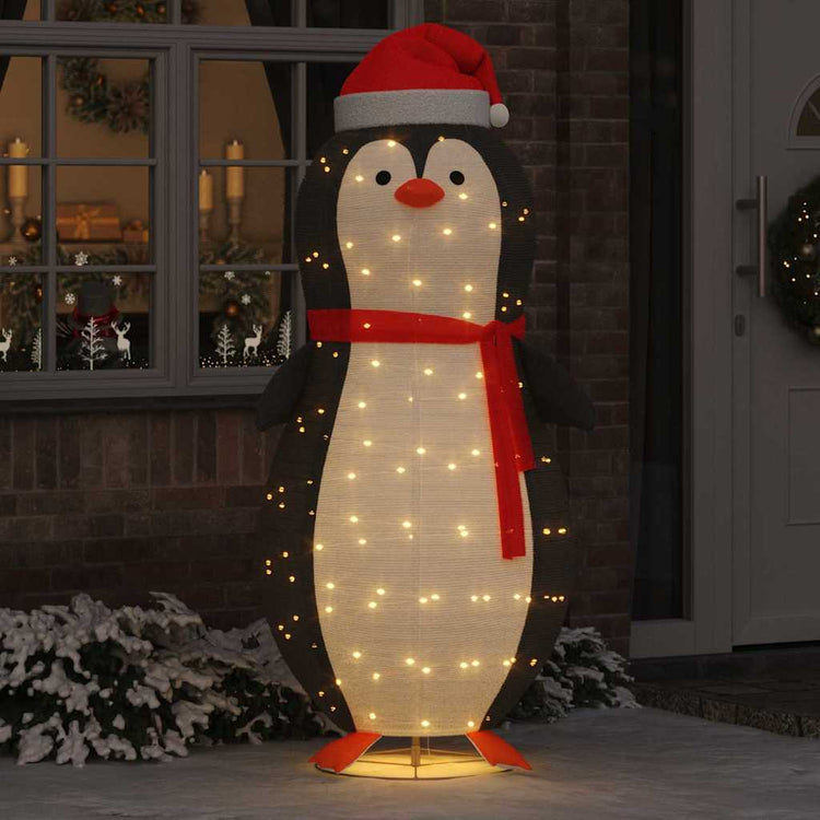 VidaXL figurine pingouin des neiges avec 600 LED blanc chaud 78 x 178 cm tissu