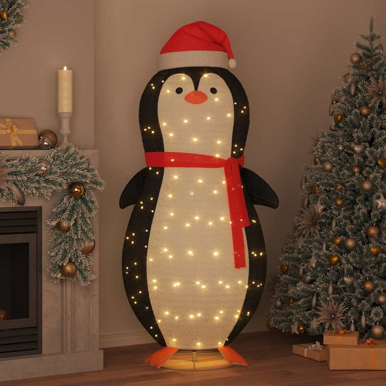 VidaXL figurine pingouin des neiges avec 600 LED blanc chaud 78 x 178 cm tissu