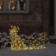 VidaXL traîneau à tirer en forme de renne avec 160 LED blanc chaud 30 x 12 x 54,5 cm