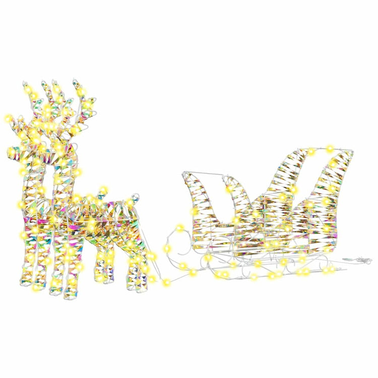 VidaXL traîneau à tirer en forme de renne avec 160 LED blanc chaud 30 x 12 x 54,5 cm