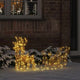 VidaXL traîneau à tirer en forme de renne avec capuchon 160 LED blanc chaud 30 x 12 x 55 cm
