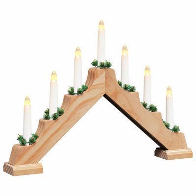 Vidaxx Pont de bougies de Noël marron 39,5 x 5 x 29 cm bois de pin massif