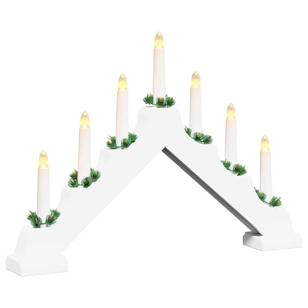 Vidaxx Pont de bougies de Noël blanc 39,5 x 5 x 29 cm en bois de pin massif