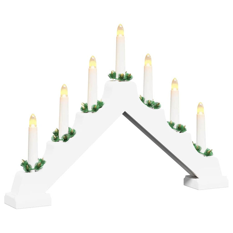 Vidaxx Pont de bougies de Noël blanc 39,5 x 5 x 29 cm en bois de pin massif