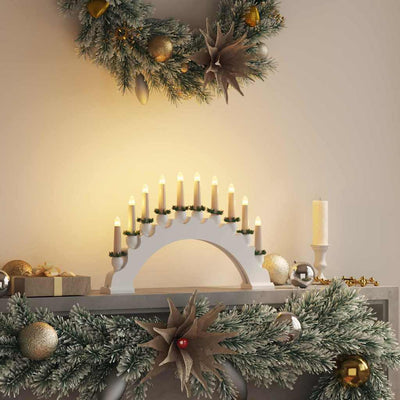 VidaXL Arche de bougies de Noël avec 10 bougies LED blanc 47 x 5 x 29 cm